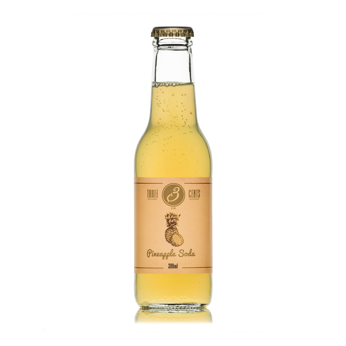 THREE CENTS Pineapple Soda 20cl VETRO (Cartone da 24) - Piacenza da Bere